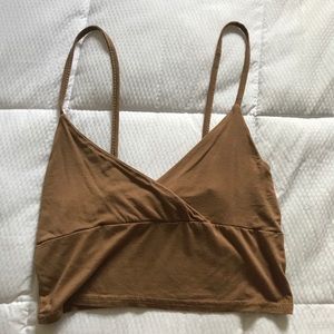 Camel colored crop top from prettylittlething.